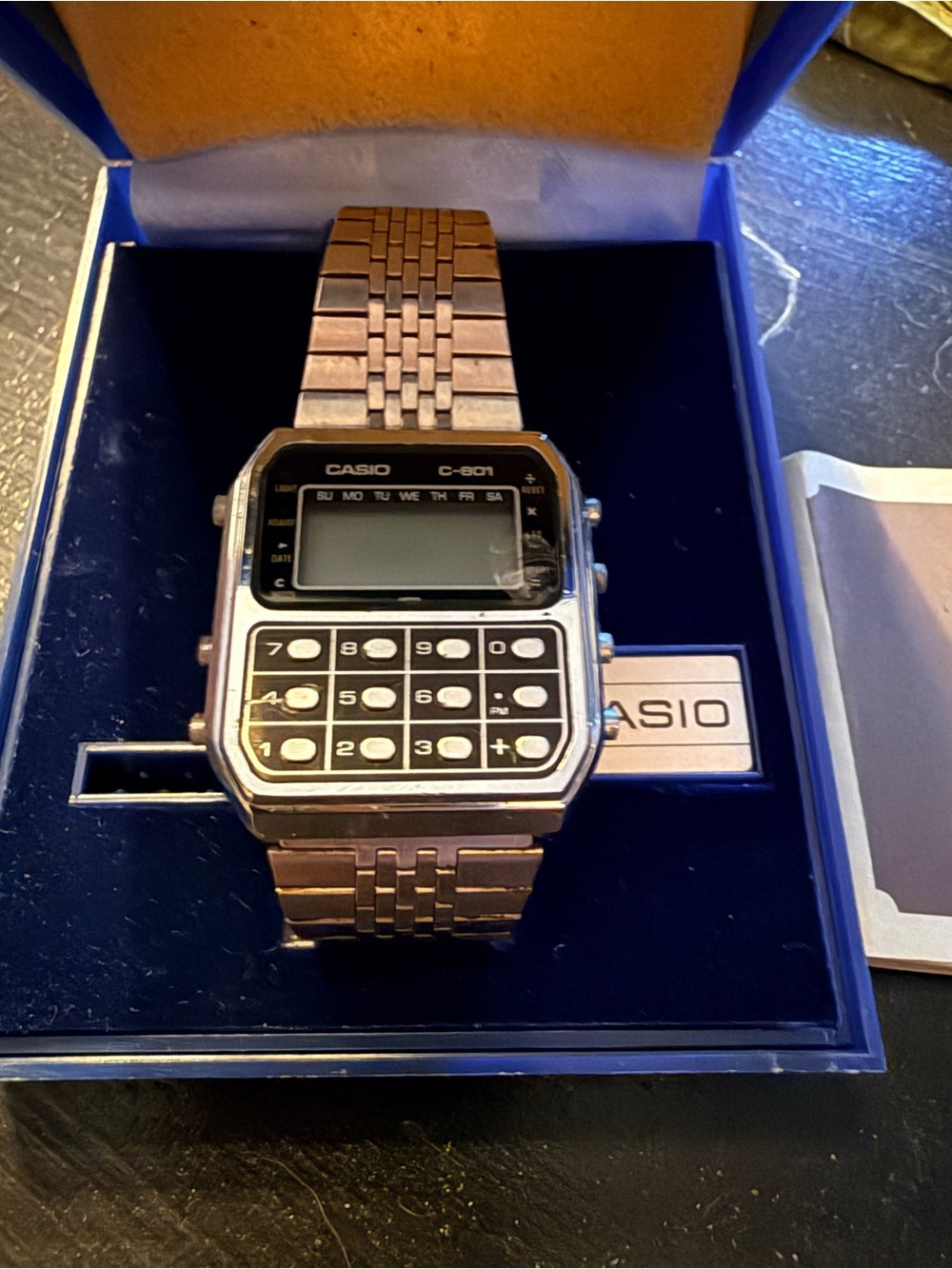 Casio watch box and manual